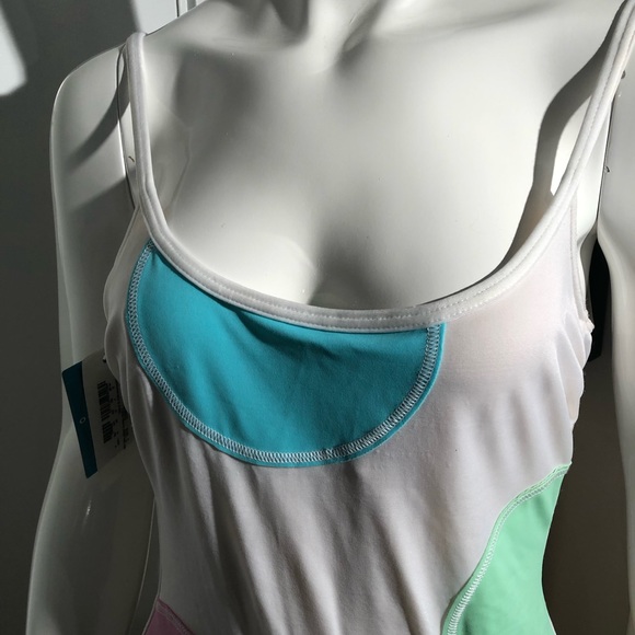 NWT Occhi Verdi by La Perla One Piece Swimsuit in White and Light Pastels - Picture 6 of 7
